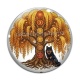 Cabochon Verre - arbre de vie et loup