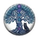 Cabochon Résine - arbre de vie et loup