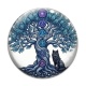 Cabochon Verre - arbre de vie et loup