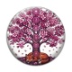 Cabochon Verre - arbre de vie et loup