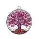 Pendentif Cabochon Argent - arbre de vie et loup