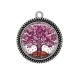Pendentif Cabochon Argent - arbre de vie et loup