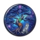 Cabochon Résine - arbre de vie et loup