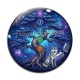 Cabochon Verre - arbre de vie et loup