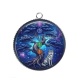 Pendentif Cabochon Argent - arbre de vie et loup