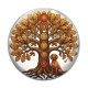 Cabochon Verre - arbre de vie et chien