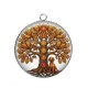 Pendentif Cabochon Argent - arbre de vie et chien