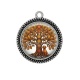 Pendentif Cabochon Argent - arbre de vie et chien