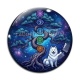 Cabochon Verre - arbre de vie et loup