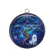 Pendentif Cabochon Argent - arbre de vie et loup