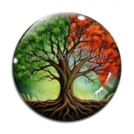 Cabochon Verre - arbre de vie