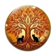 Cabochon Verre - arbre de vie et chat