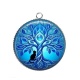 Pendentif Cabochon Argent - arbre de vie et chat