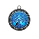 Pendentif Cabochon Argent - arbre de vie et chat