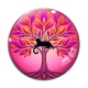 Cabochon Verre - arbre de vie et chat