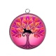 Pendentif Cabochon Argent - arbre de vie et chat