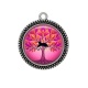 Pendentif Cabochon Argent - arbre de vie et chat