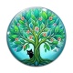 Cabochon Verre - arbre de vie et chat