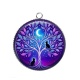 Pendentif Cabochon Argent - arbre de vie et chat