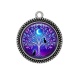 Pendentif Cabochon Argent - arbre de vie et chat