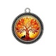 Pendentif Cabochon Argent - arbre de vie et chat