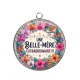 Pendentif Cabochon Argent - une belle mère extraordinaire
