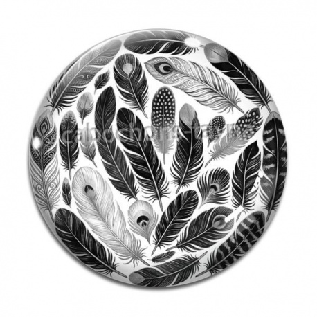Cabochon Verre - plume