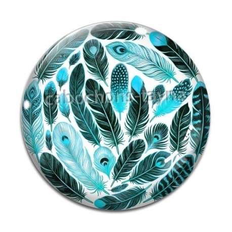 Cabochon Verre - plume