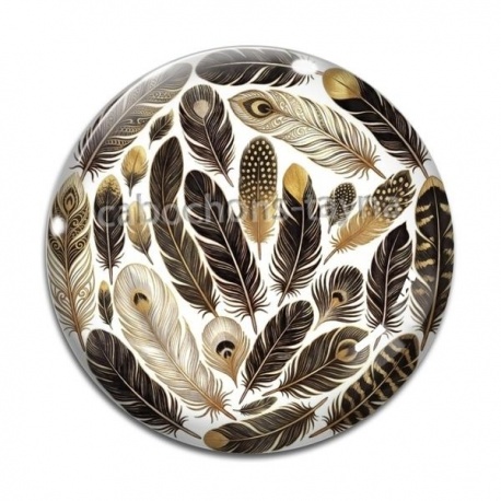 Cabochon Verre - plume