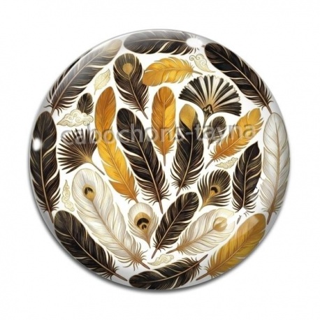 Cabochon Verre - plume