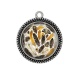Pendentif Cabochon Argent - plume