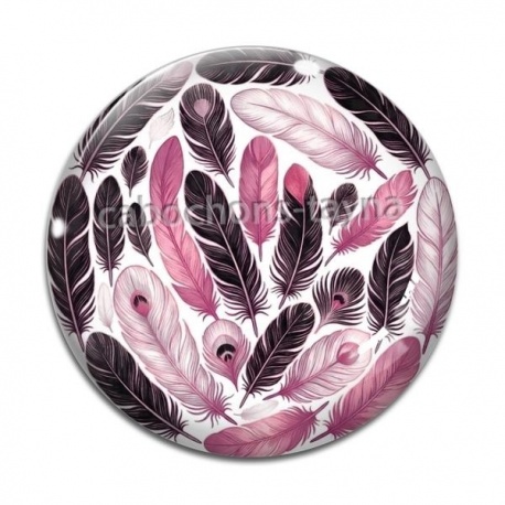 Cabochon Verre - plume