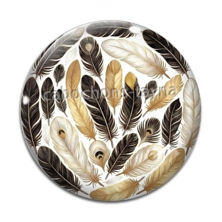 Cabochon Verre - plume