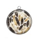 Pendentif Cabochon Argent - plume