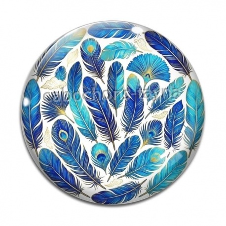 Cabochon Verre - plume