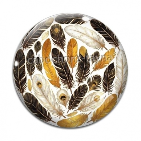 Cabochon Verre - plume