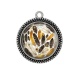 Pendentif Cabochon Argent - plume