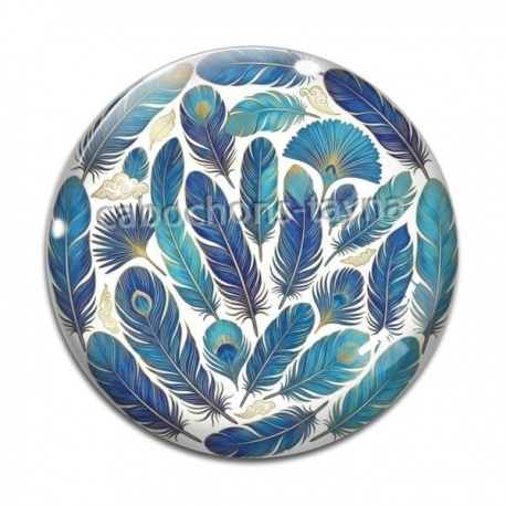 Cabochon Verre - plume