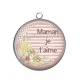 Pendentif Cabochon Argent - maman je t'aime