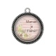 Pendentif Cabochon Argent - maman je t'aime