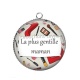 Pendentif Cabochon Argent - la plus gentille maman