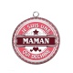 Pendentif Cabochon Argent - je suis une maman qui déchire