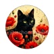 chat fleur coquelicot