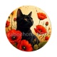 chat fleur coquelicot
