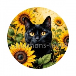 chat fleur tournesol
