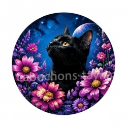 chat noir fleur