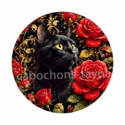 chat noir fleur