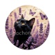 chat noir fleur lavande