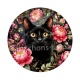 chat noir fleur