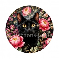 chat noir fleur